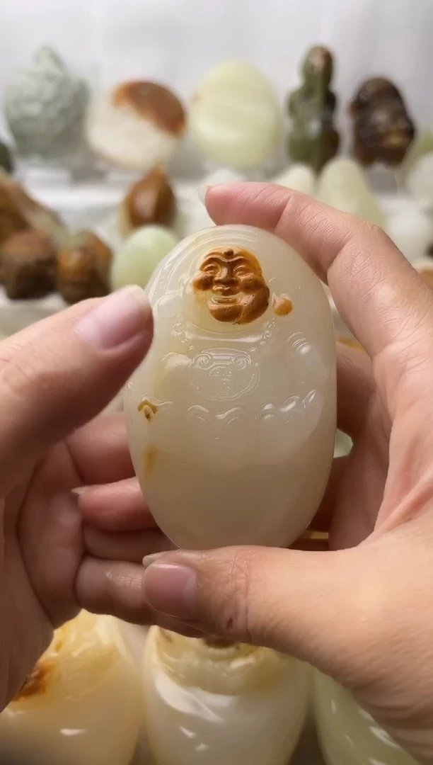 石材古青石棉纹正常不退换弥勒佛