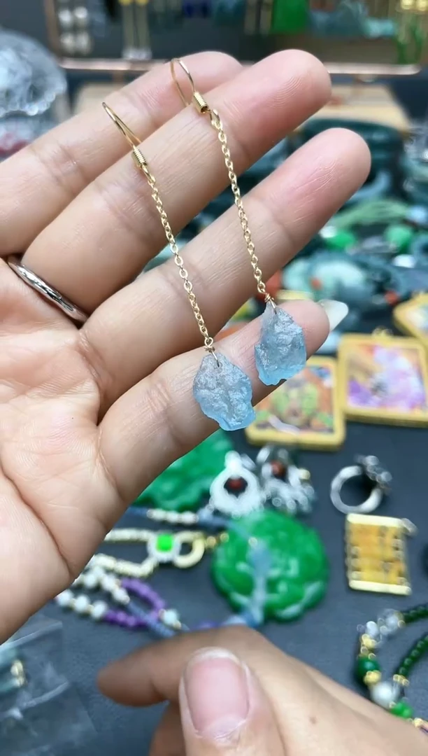 海蓝宝石耳坠未镶嵌A22DSAFDSFDSF