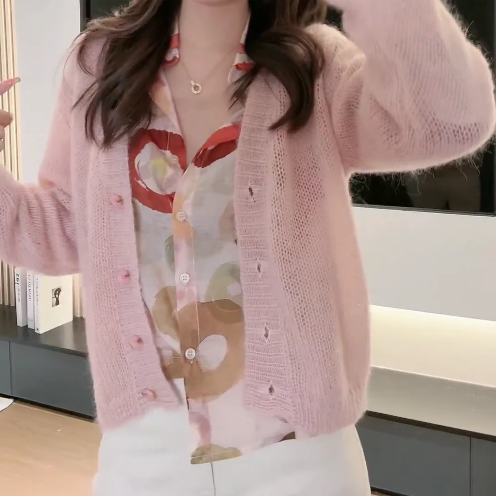 洋气温柔减龄毛衣慵懒风新款显瘦长袖百搭针织开衫防晒外套女上衣