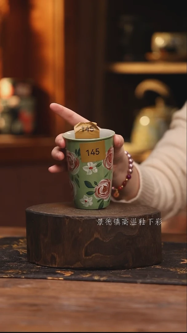 陶瓷 景德镇高温釉下手绘陶瓷@145@