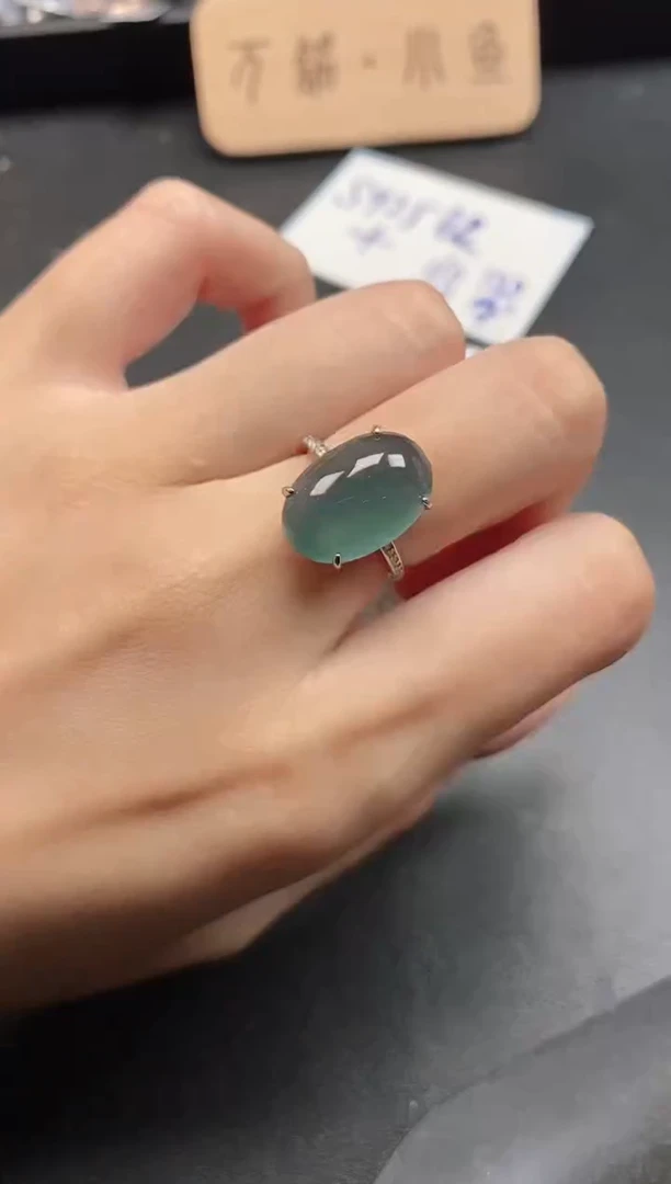 银S925镶嵌戒指翡翠51511