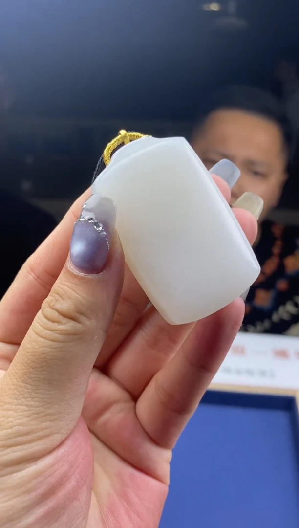 和田玉18K金镶嵌项链项链-X3045