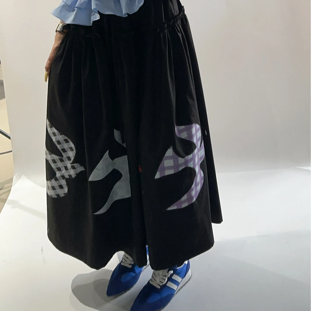 VIVISPLENDID20317#（定制款NO退NO换）暗黑超大摆花苞裙