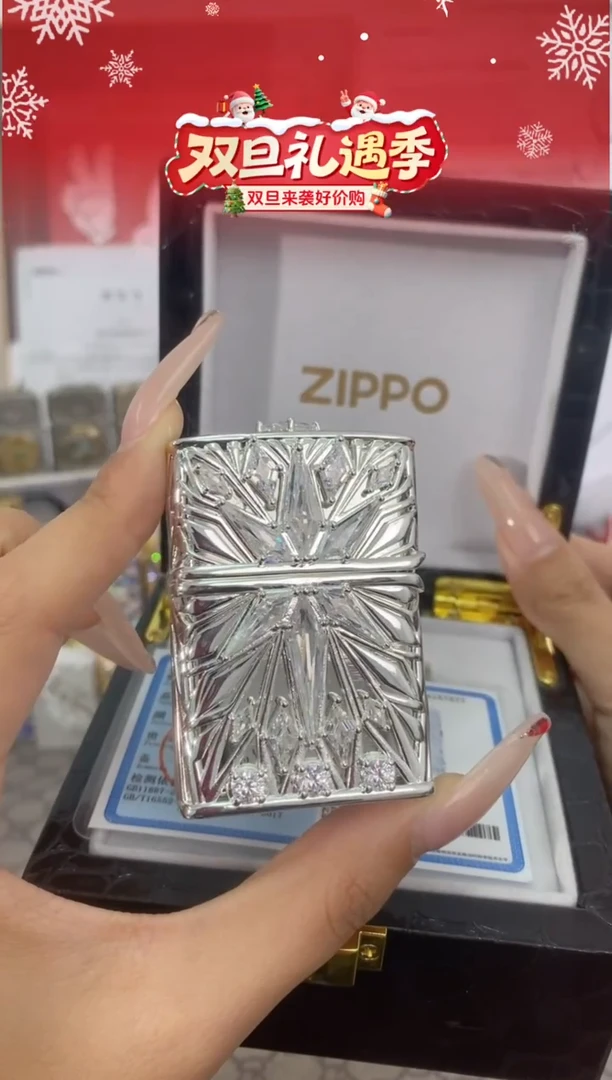 镜面满钻五芒星zippo
