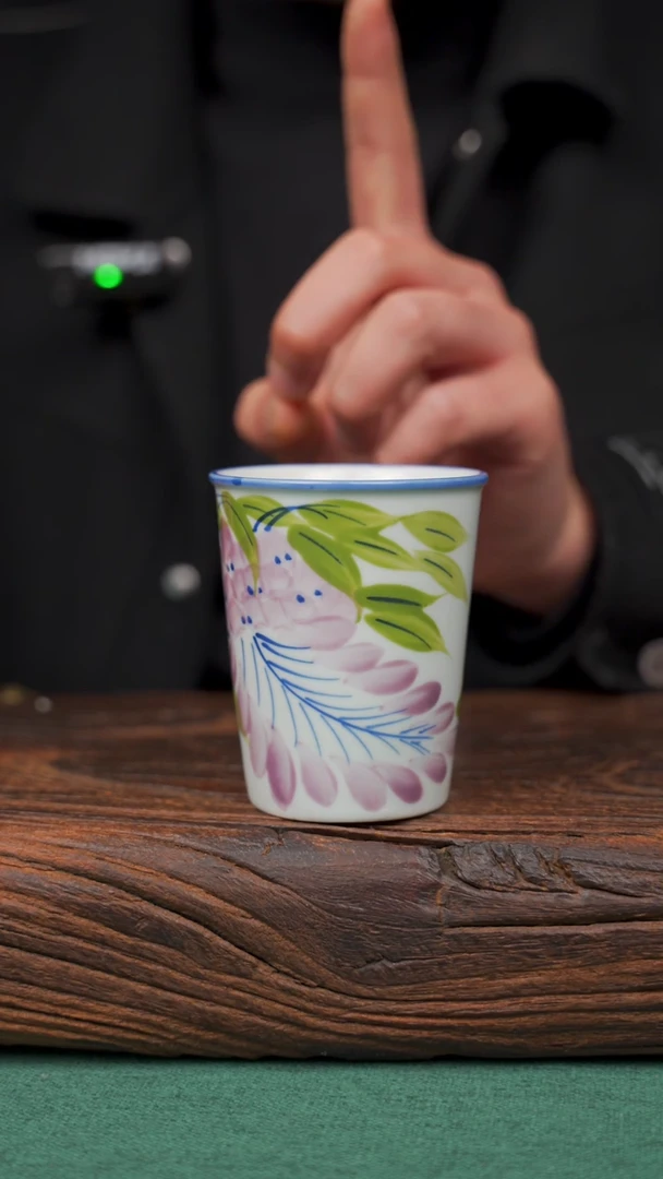 【闪购商品】瓷片14寻一缕瓷香杯釉下手工手绘瓷器