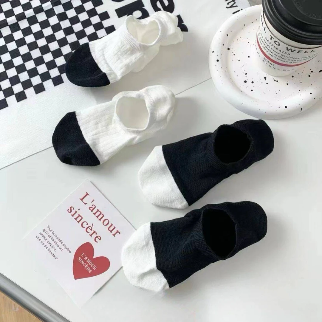 【5双装】女生隐形丝麻抗菌棉袜船袜薄款透气防滑不掉跟吸汗