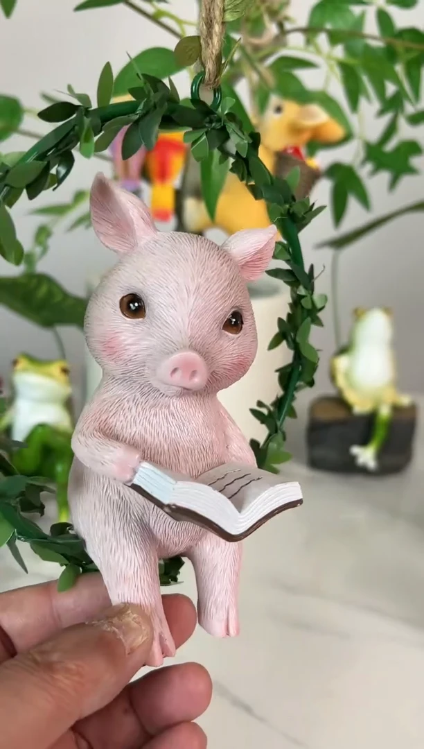 树脂史克森吊圈猪7971