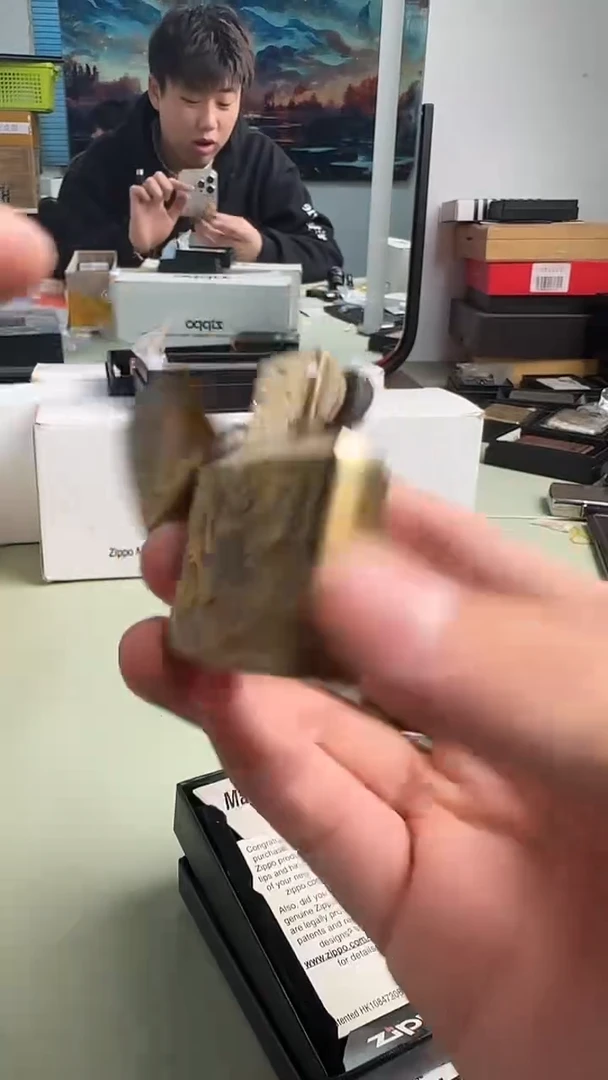 铜zippo打火机金蝉