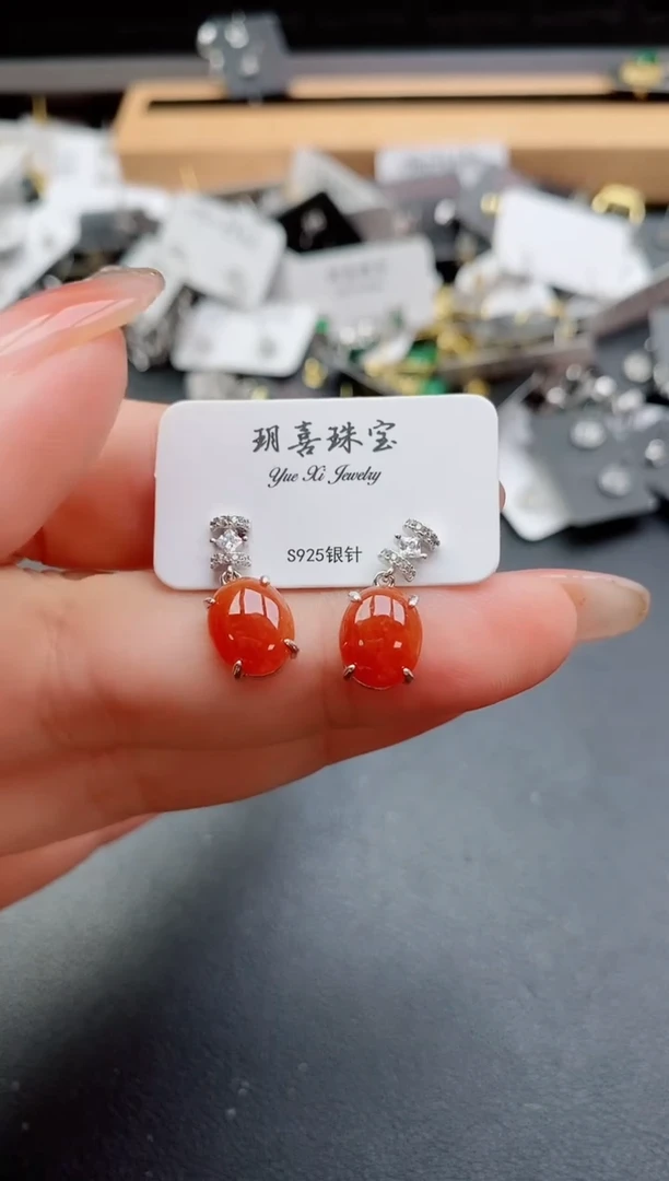 银S925镶嵌戒指翡翠1