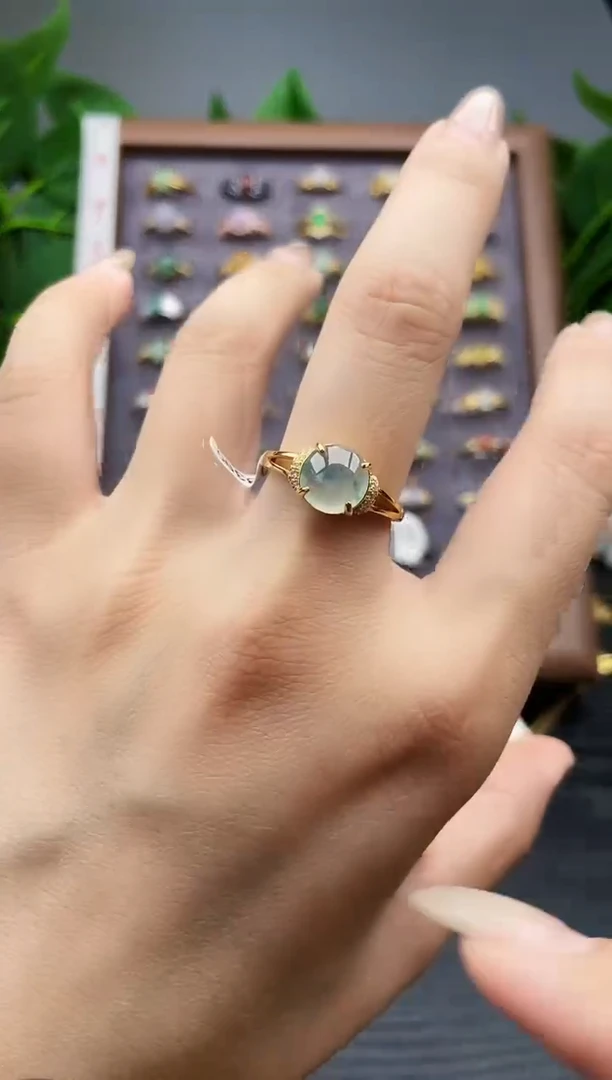 银S925镶嵌戒指翡翠12