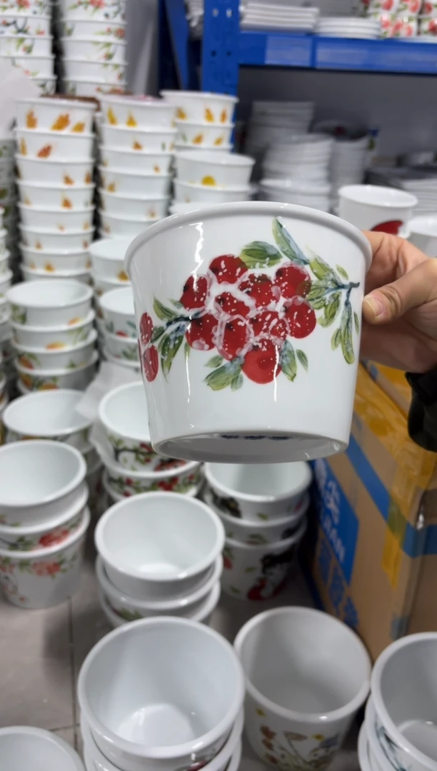 景德镇高温陶瓷食品级手绘釉中彩-泡面桶