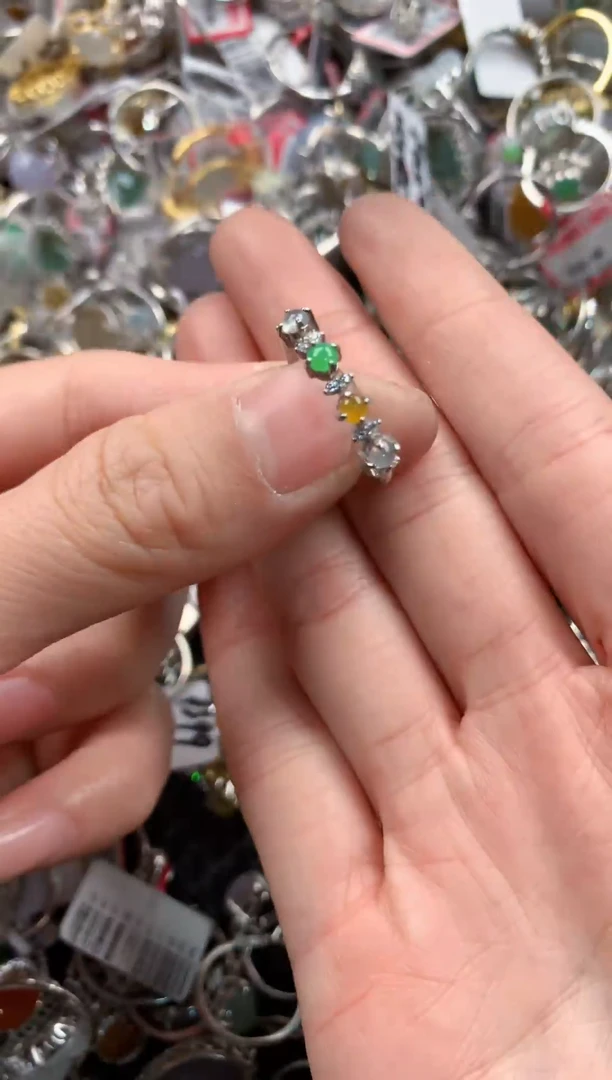 银S925镶嵌戒指翡翠11-----5