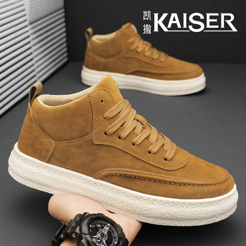 KAISER/凯撒·男鞋软底户外运动高帮鞋百搭休闲工装鞋透气男鞋潮鞋