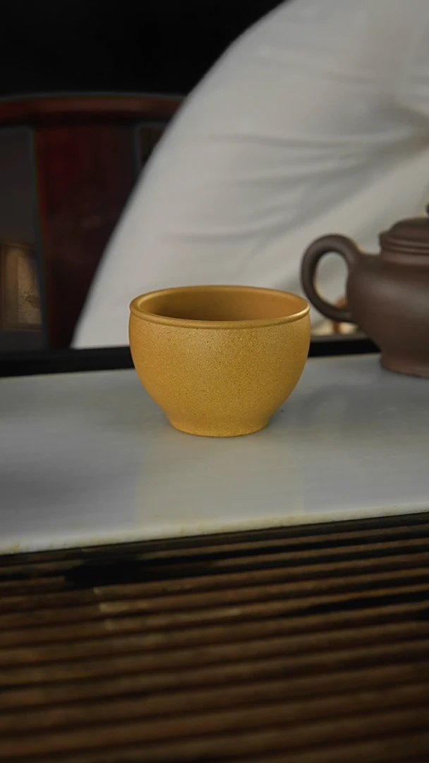 茶杯紫砂茶**镜黄金段缸杯190毫升