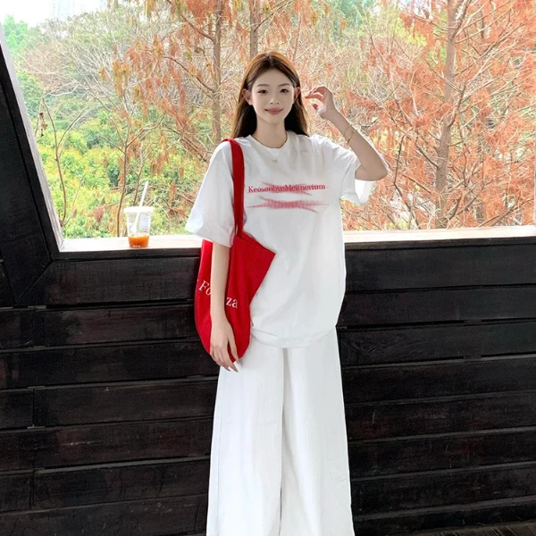 100%纯棉美式高街潮牌重磅短袖t恤女韩版宽松小众设计感上衣