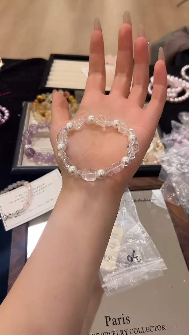 未镶嵌手链水晶白水设计款手串
