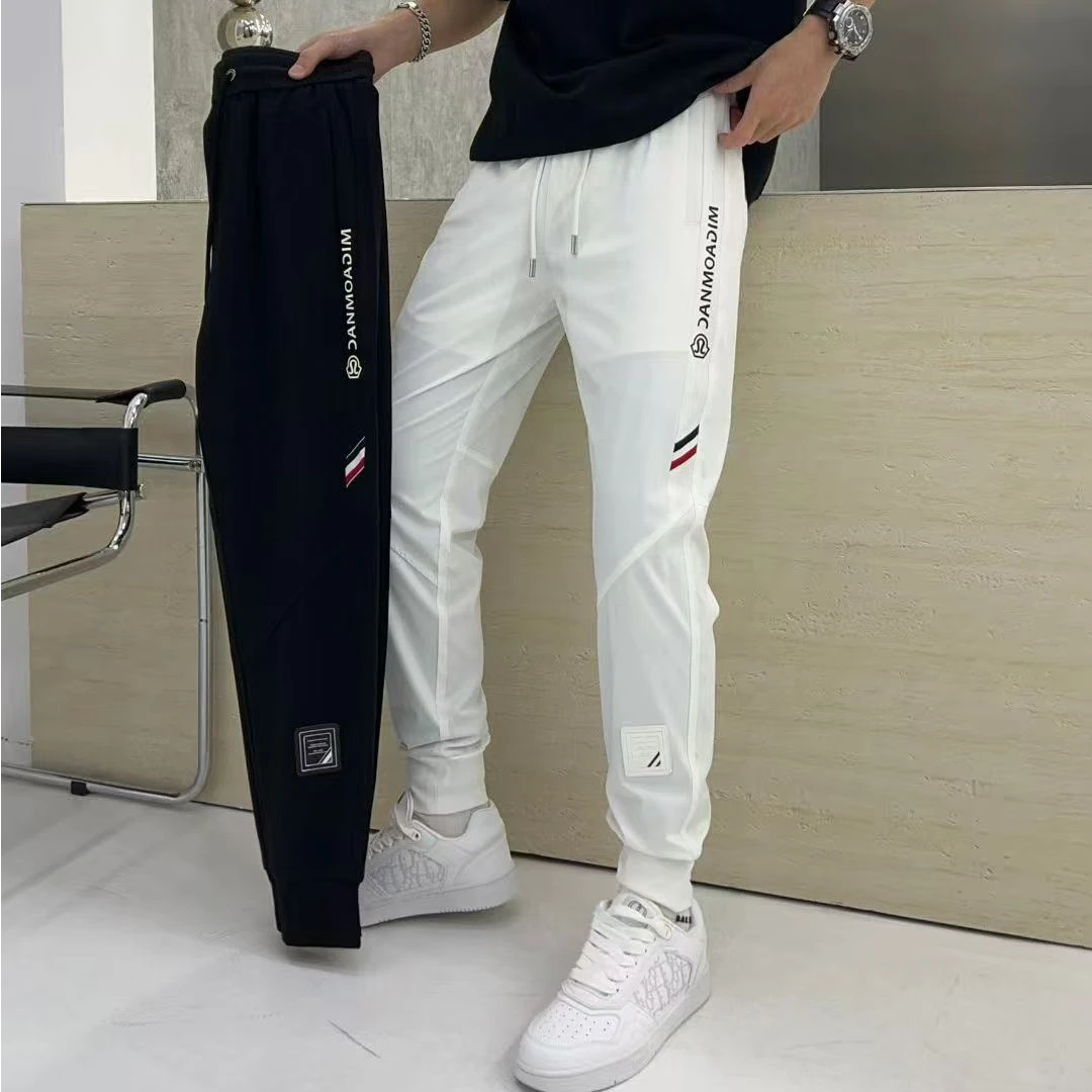 男士男款爆款高品质休闲裤裤子冰丝速干潮流薄款百搭条纹长裤