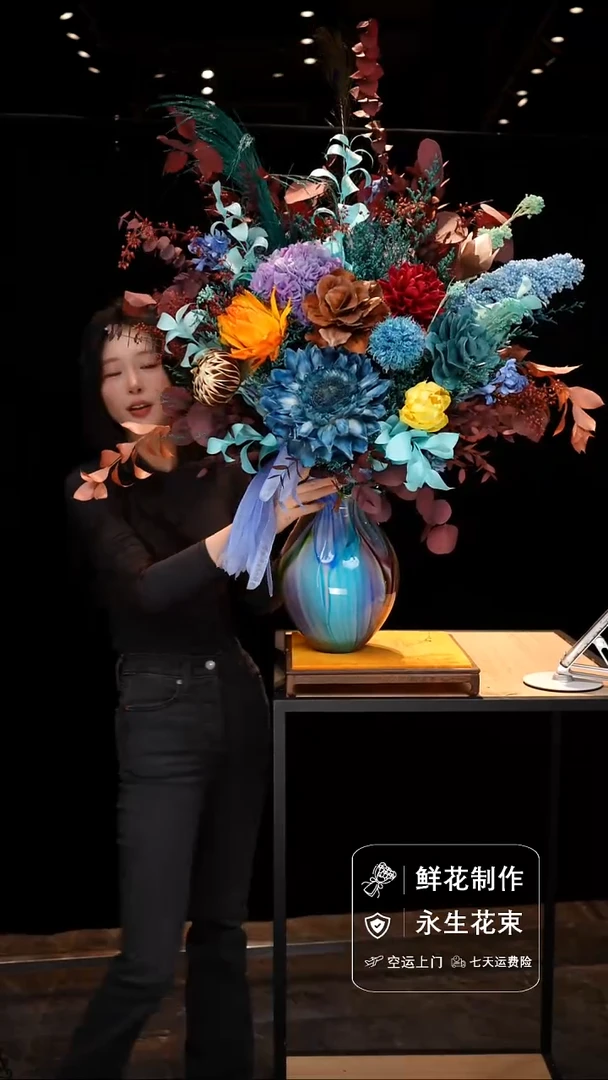 手工艺品琉璃手工花器花束空运包邮送货上门-以图片为准