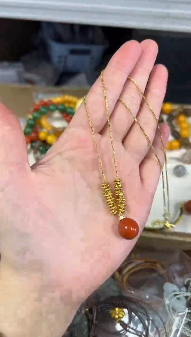 颈饰未镶嵌南红玛瑙孤品南红玛瑙圆珠项链[658]