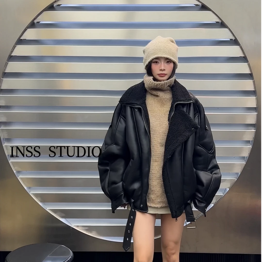 特 INSS正版 加厚绒 质感超赞巨保暖 皮衣外套