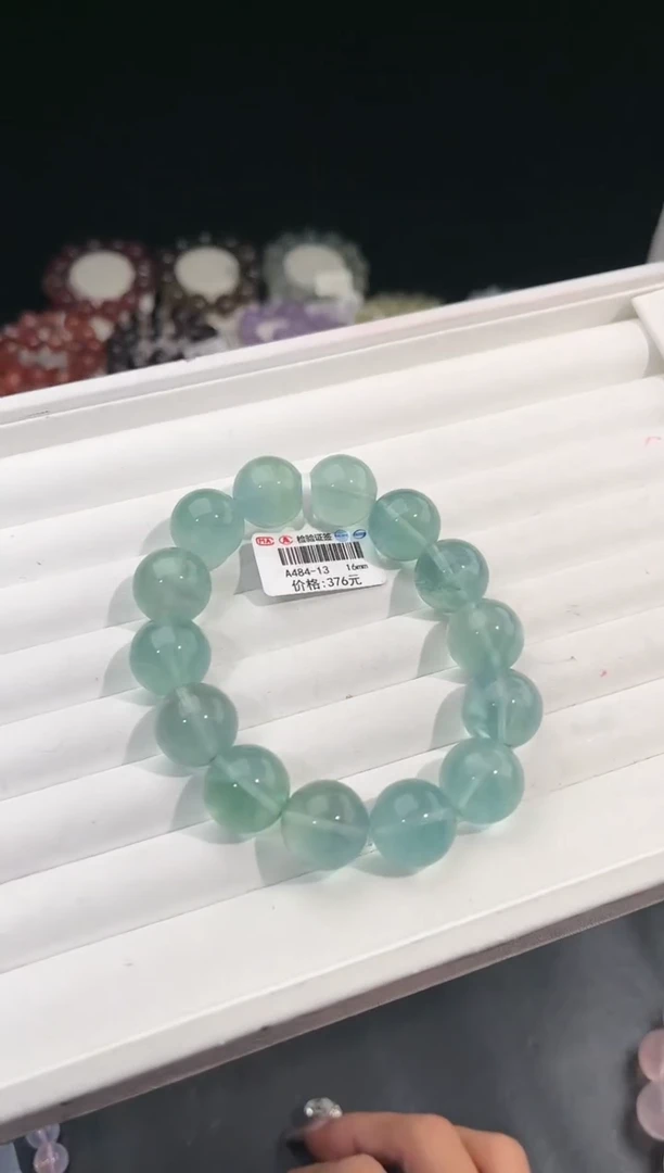 【闪购商品】萤石手链未镶嵌多样性发一湖绿萤石16mm