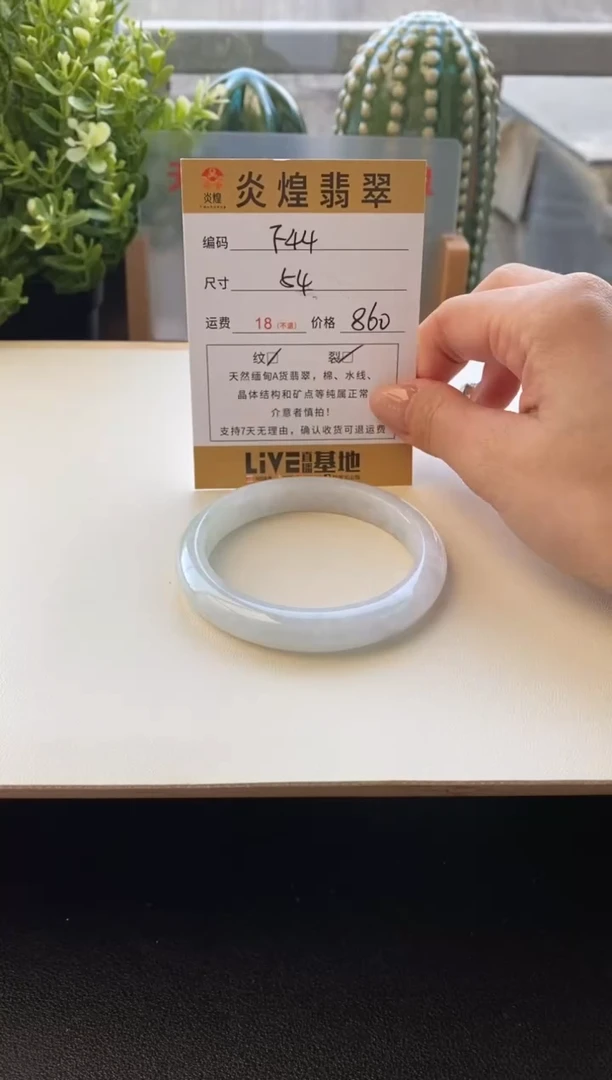未镶嵌手镯翡翠圈口54.5编码f44