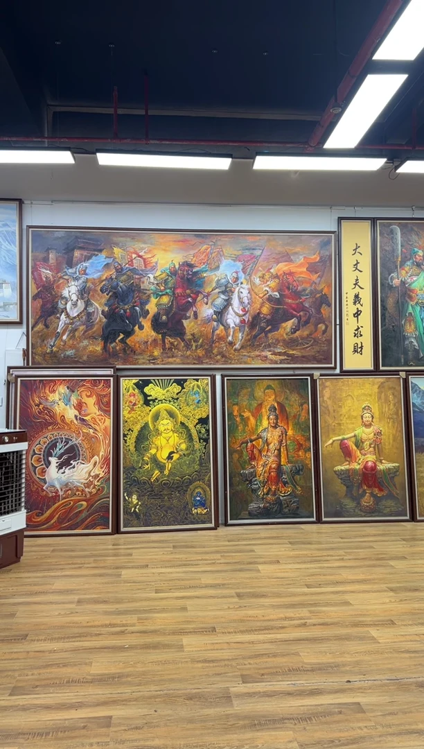 油画带框50*70 石窟水月办公室客厅茶室玄关走廊家居版画挂画油画