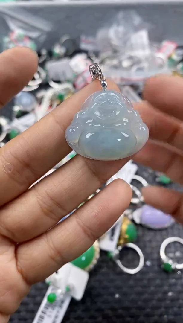 银S925镶嵌戒指翡翠10-10-10  2