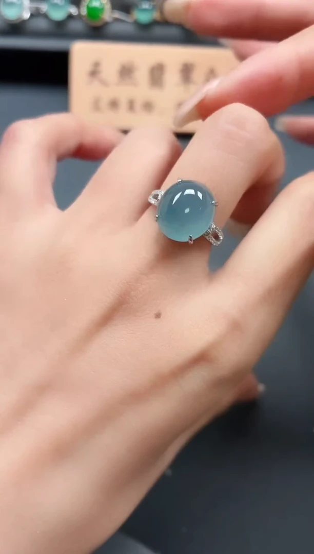 银S925镶嵌戒指翡翠111