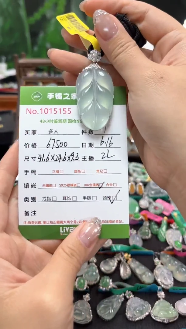 翡翠18K金镶嵌颈饰多人