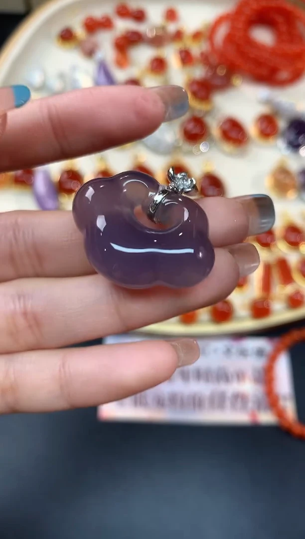 【闪购商品】玛瑙/玉髓吊坠银S925镶嵌吊坠A88|399