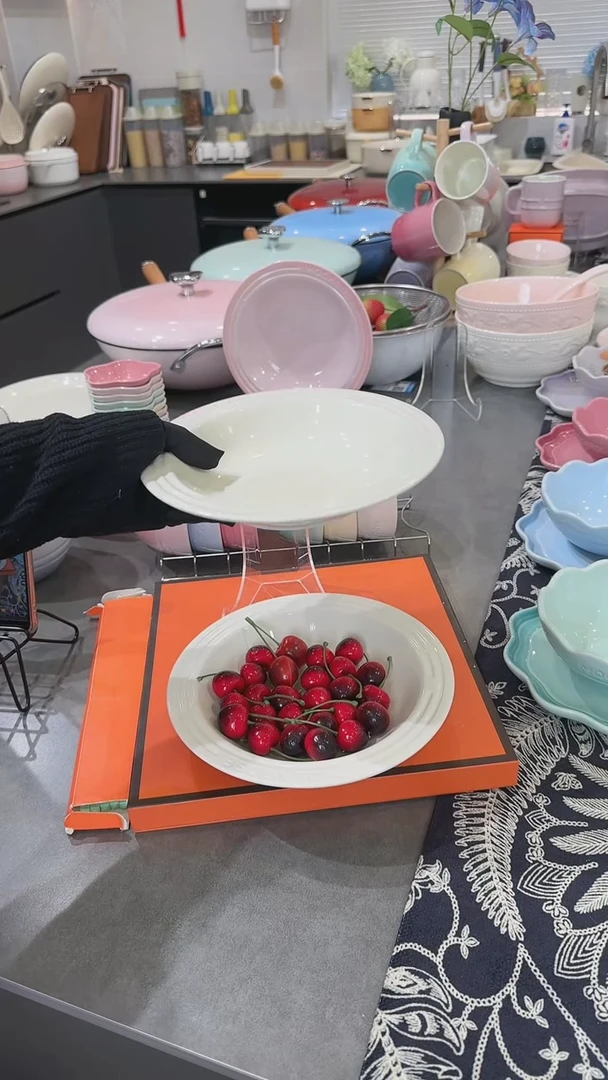 【闪购商品】瓷【2个装】奶油白草帽盘-20cm