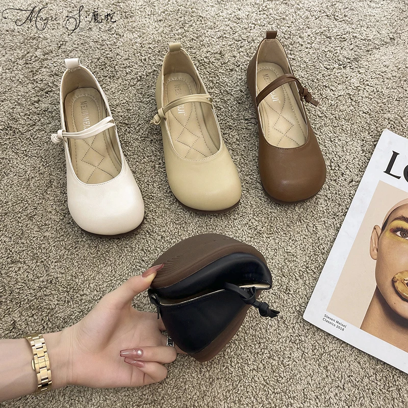 【万达撤柜】春秋玛丽珍鞋女软底2025新款韩版文艺仙女平底单鞋百搭