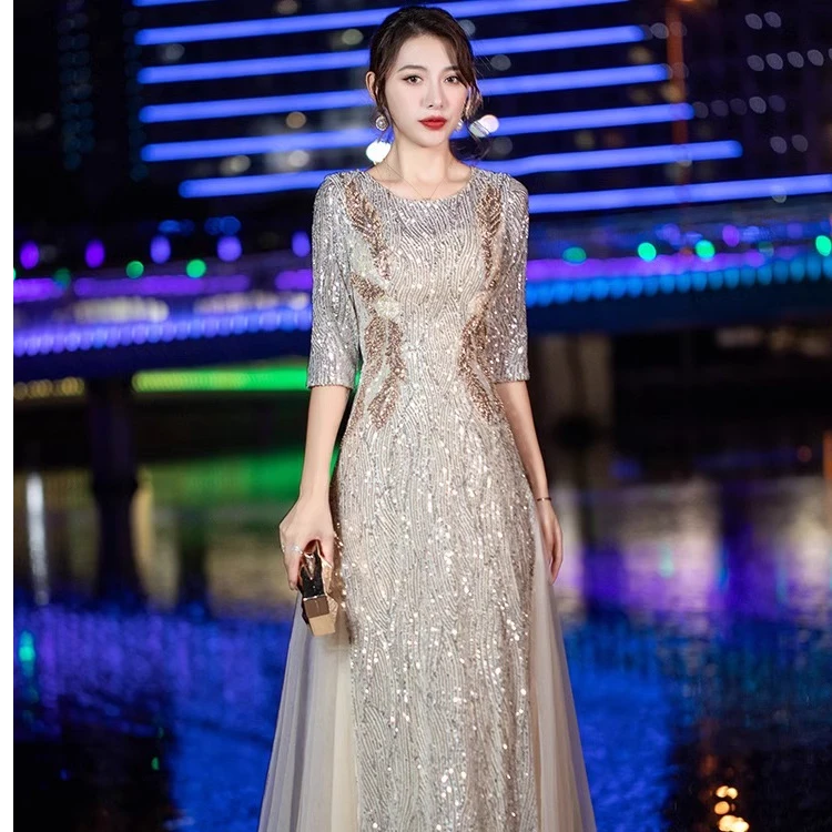 特大码胖mm晚礼服胖妹妹显瘦成人礼遮肚高级感200斤加肥加大女孩