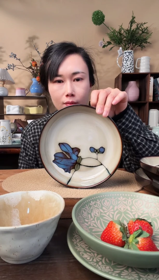 7.9英寸木兰蓝深盘微瑕