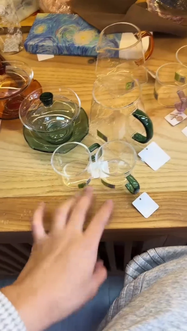 荷叶盖碗/墨绿+禾器/瀚然茶海/墨绿+清禾杯墨绿/一对