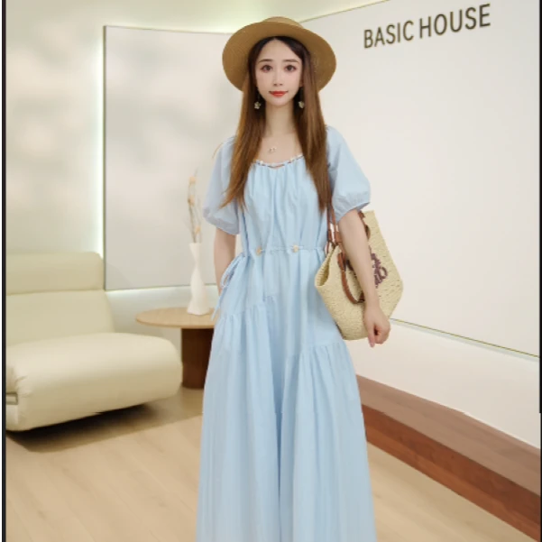 Basic House/百家好夏季时尚气质百搭轻奢法式连衣裙套GSZ75326