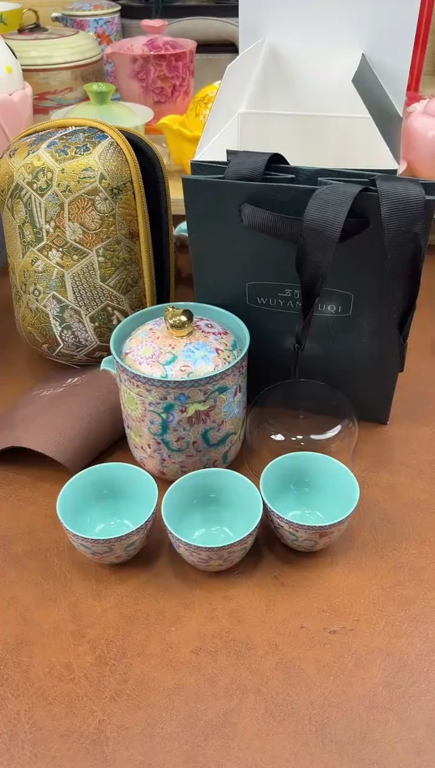 陶陶瓷茶具摆件旅行套组