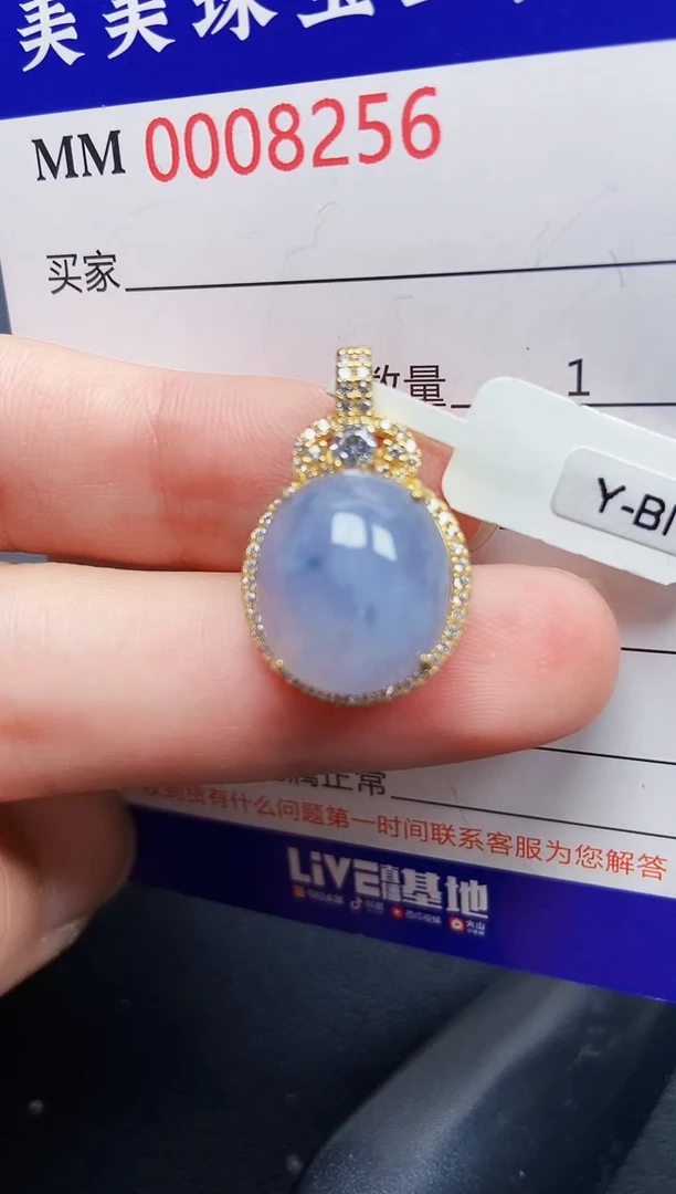 翡翠银S925镶嵌颈饰8256