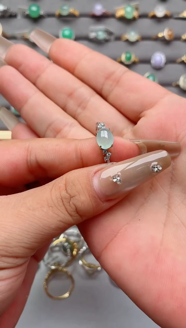 银S925镶嵌戒指翡翠.