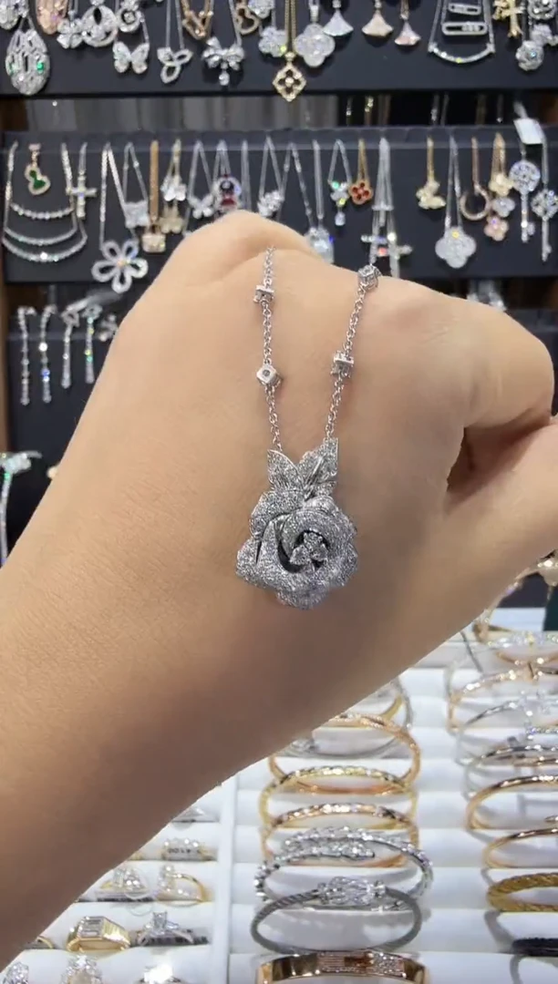 铂Pt950镶嵌实验室培育钻石项链