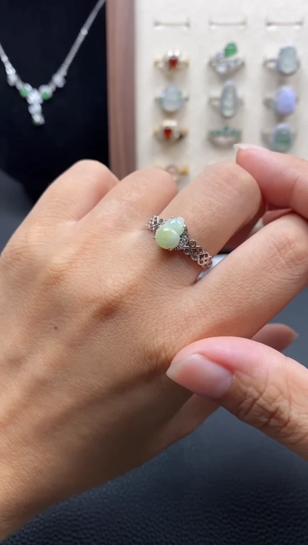 银S925镶嵌戒指翡翠111111