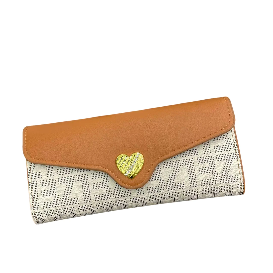 女包卡包时尚拼色棕色撞色格纹简约皮钱包棋盘格编织条纹拼皮