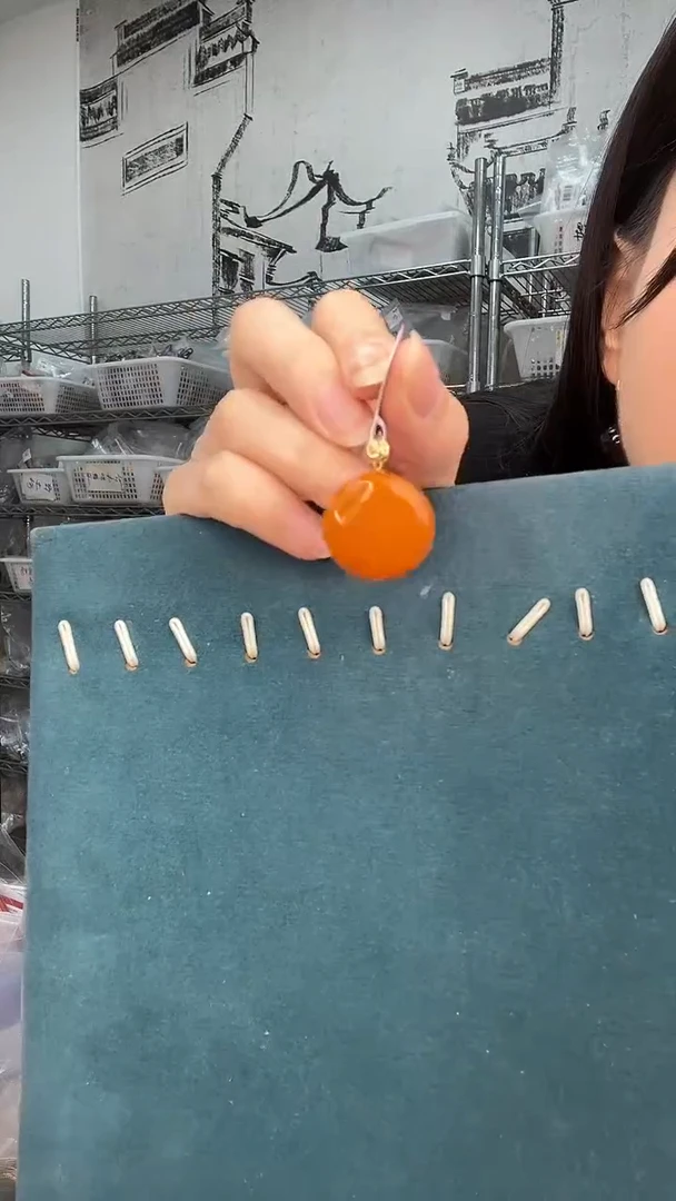 裸石琥珀18K金镶嵌天然蜜蜡H1169