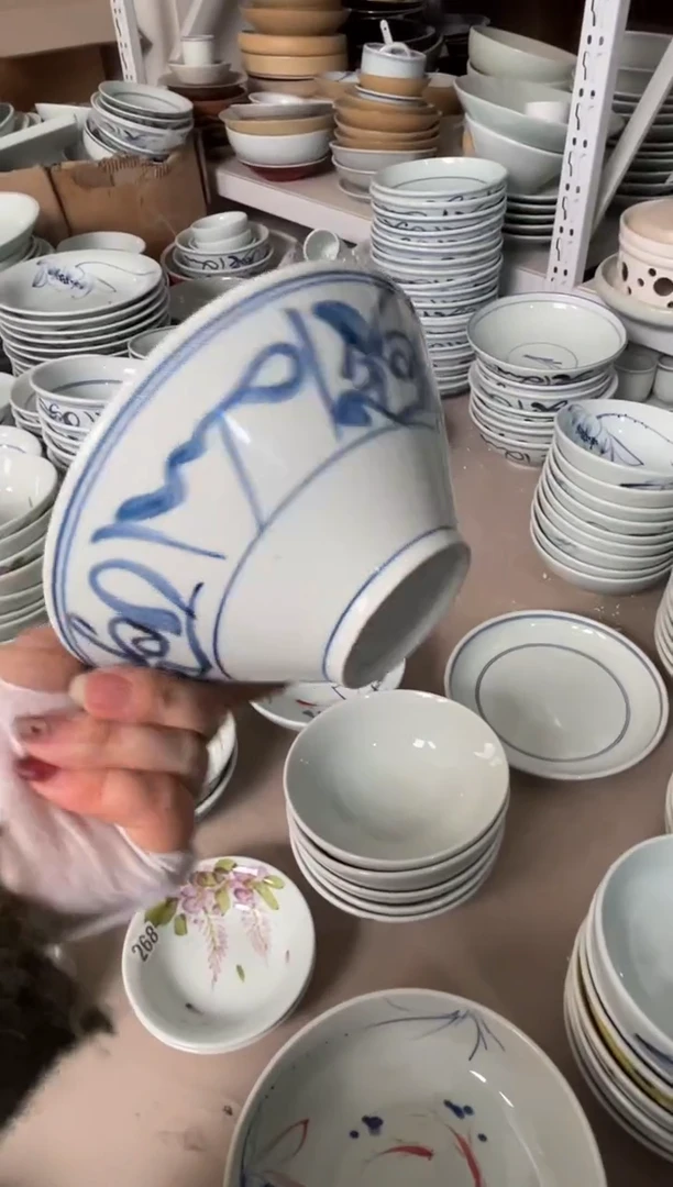 明舟中暇山茶花6寸斗笠碗（单只装）