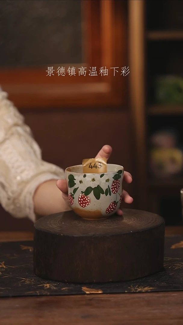 陶瓷景德镇高温釉下手绘陶瓷@L443@