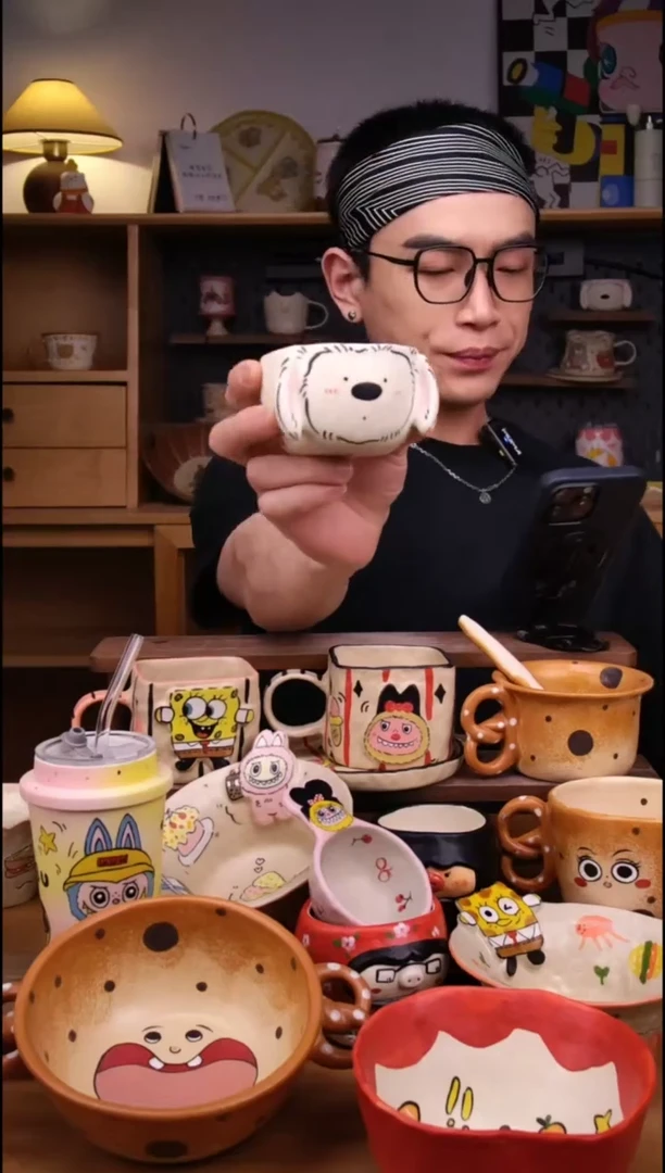 杯子景德镇可爱设计师款陶瓷