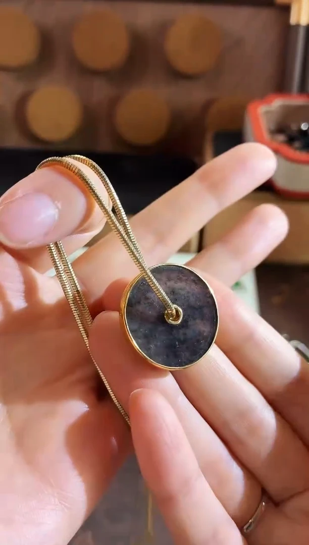 吊坠(不含链)18K金镶嵌翡翠吊坠