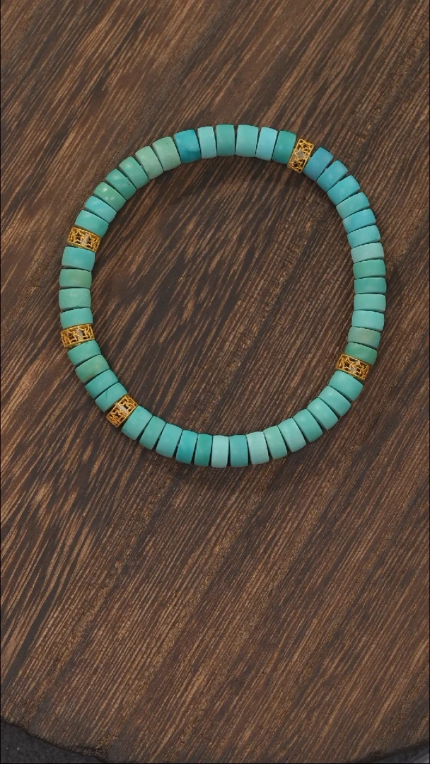 【闪购商品】绿松石手链18K金镶嵌1