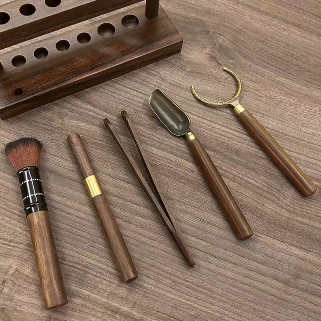 黑檀木五君子套装 茶配套茶周边